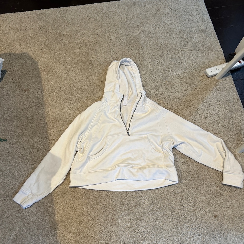 White Quarter-Zip Hoodie